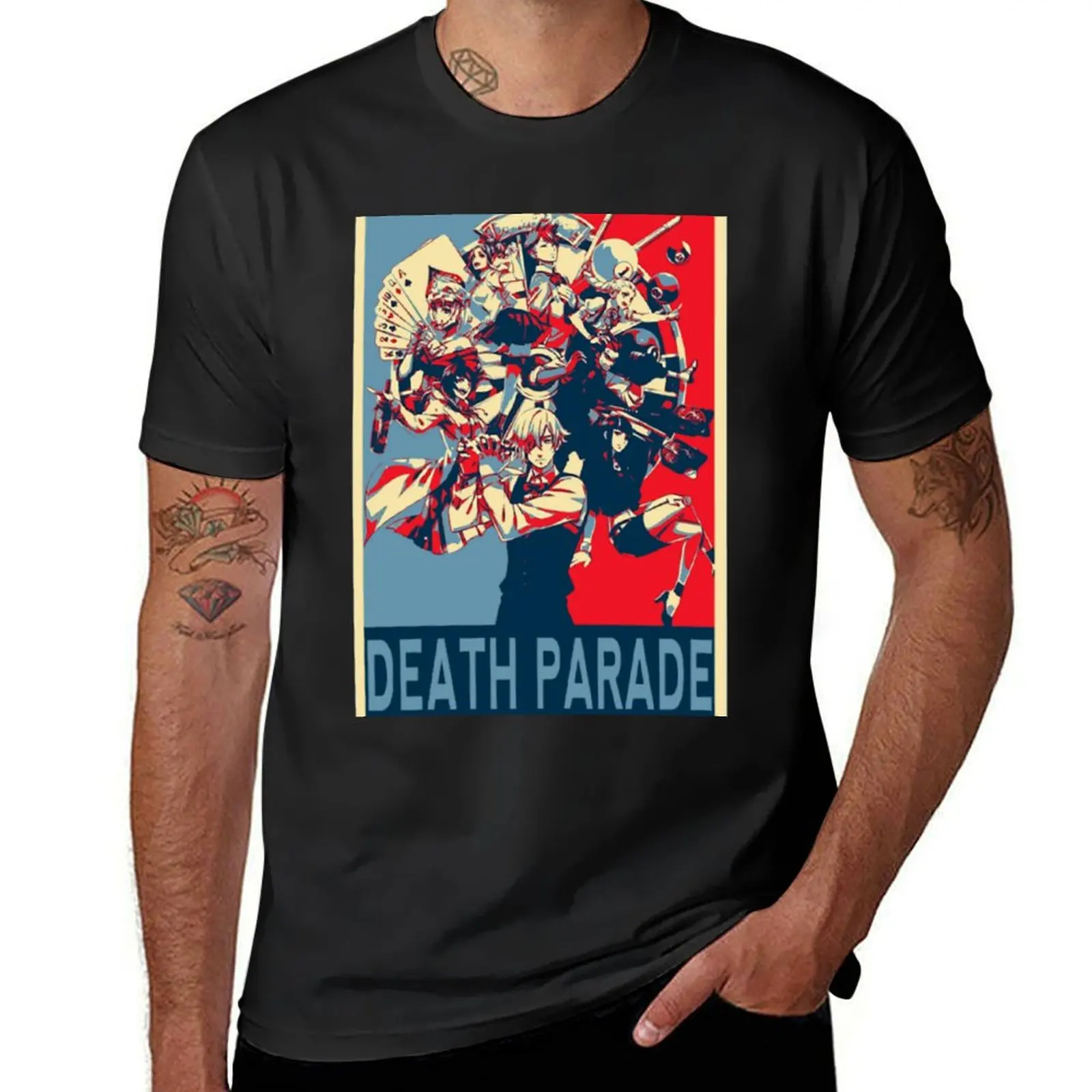 Death Parade - Decim fanart T-Shirt sweat vintage anime clothes customizeds workout shirts for men