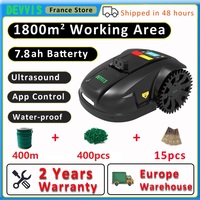 DEVVIS E1800U Smart Robot Lawn Mower –1800m² Coverage, WiFi/App Control, 7.8Ah Li-ion Battery, Ultrasonic Sensors, Zone Cutting