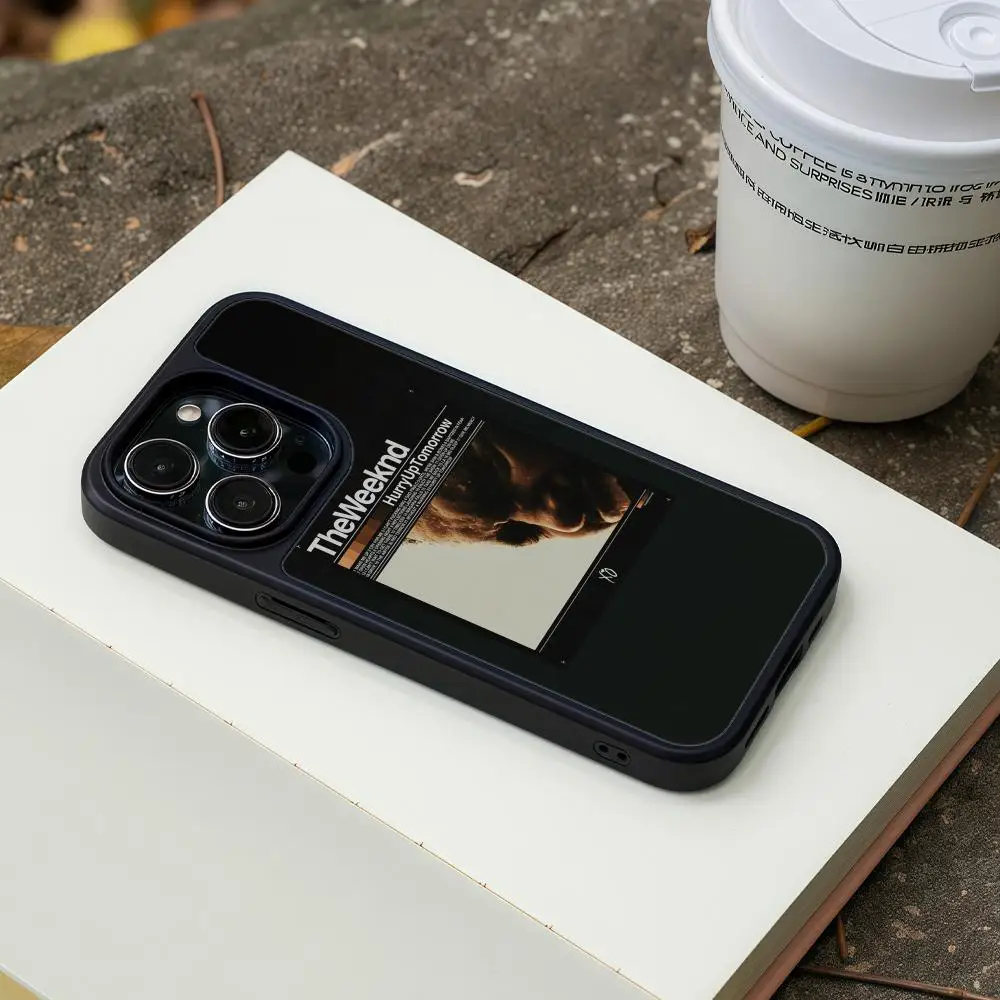 Phone Case For iPhone 17 16 15 14 13 12 Pro Max Plus Black Frame Acrylic Carbon Fiber Hard Shell The Weeknd Hurry Up Tomorrow view 5