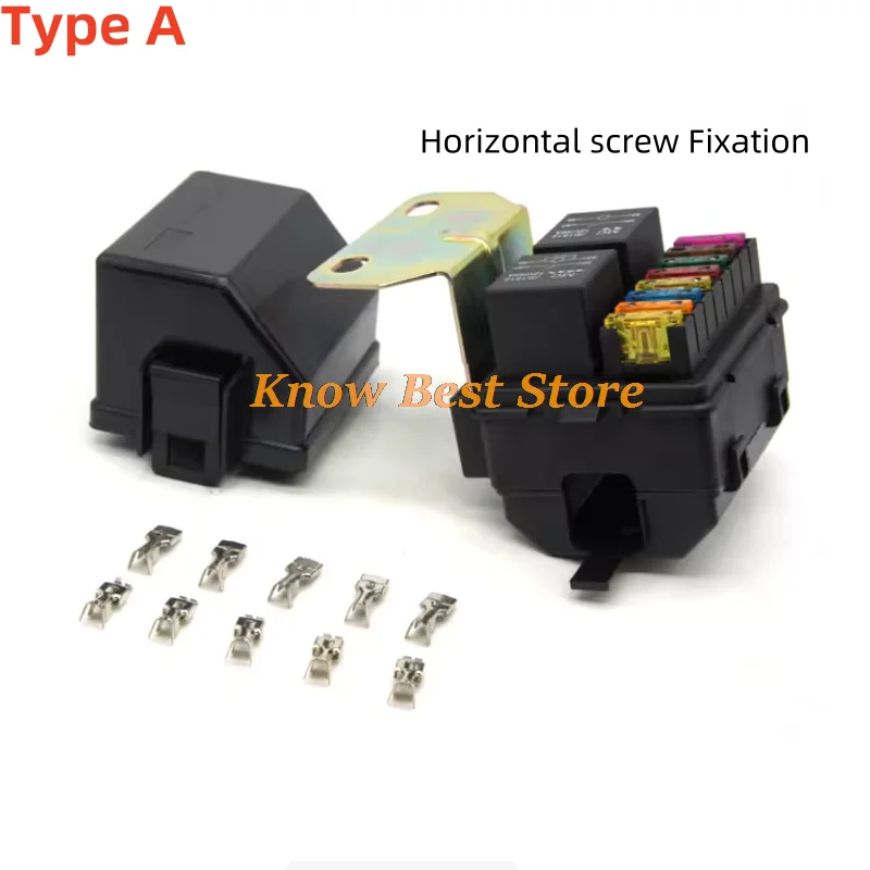 

Car Relay Car Safety Box 8 Fuses 2 Way Control Relay Modification For Vehicle Control the Safety Box 40A 12V 24V
