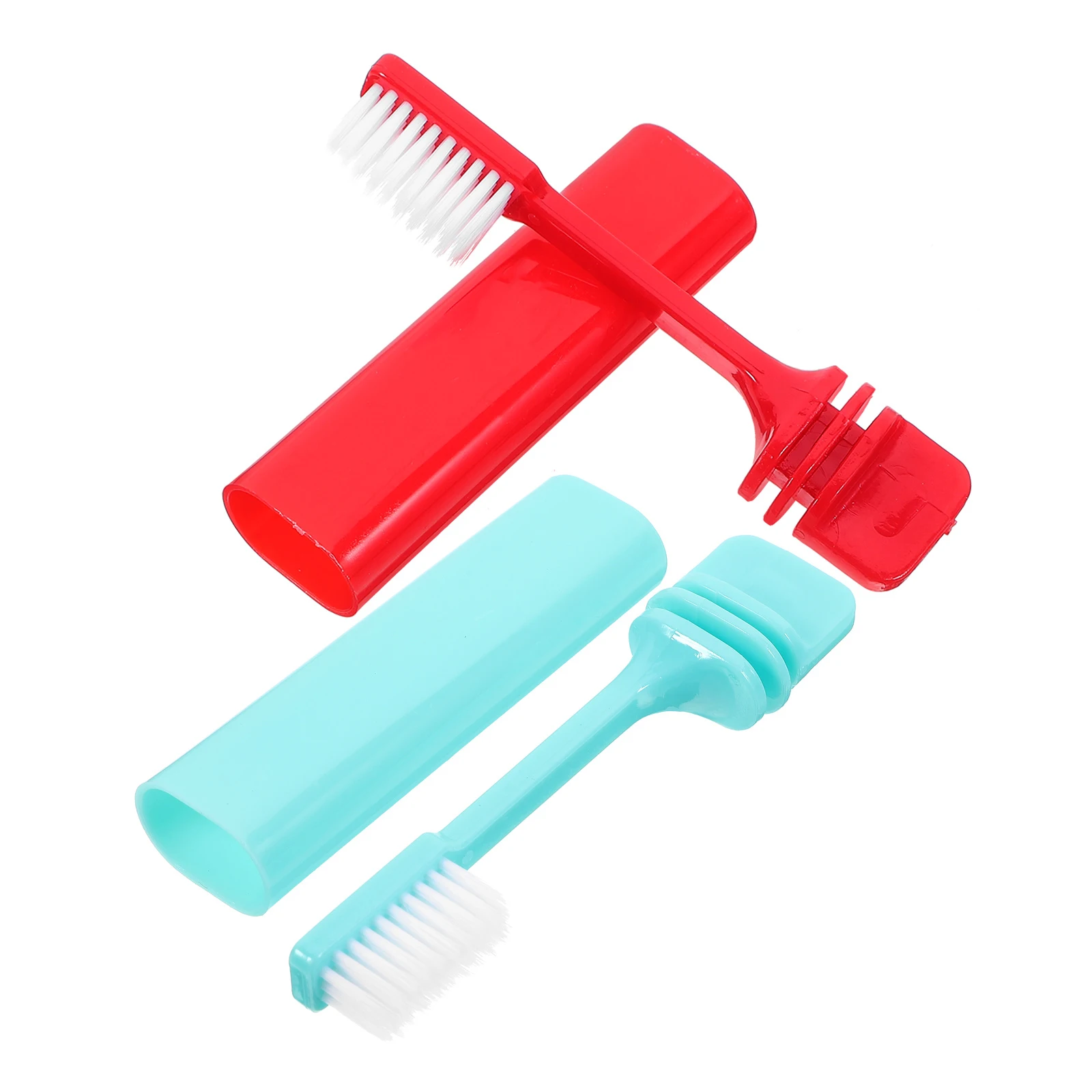 

2 pcs Foldable Toothbrush Travel Supplies Small Suitcase Camping Fiber Durable Ergonomic Soft Bristles Portable al Cleaning