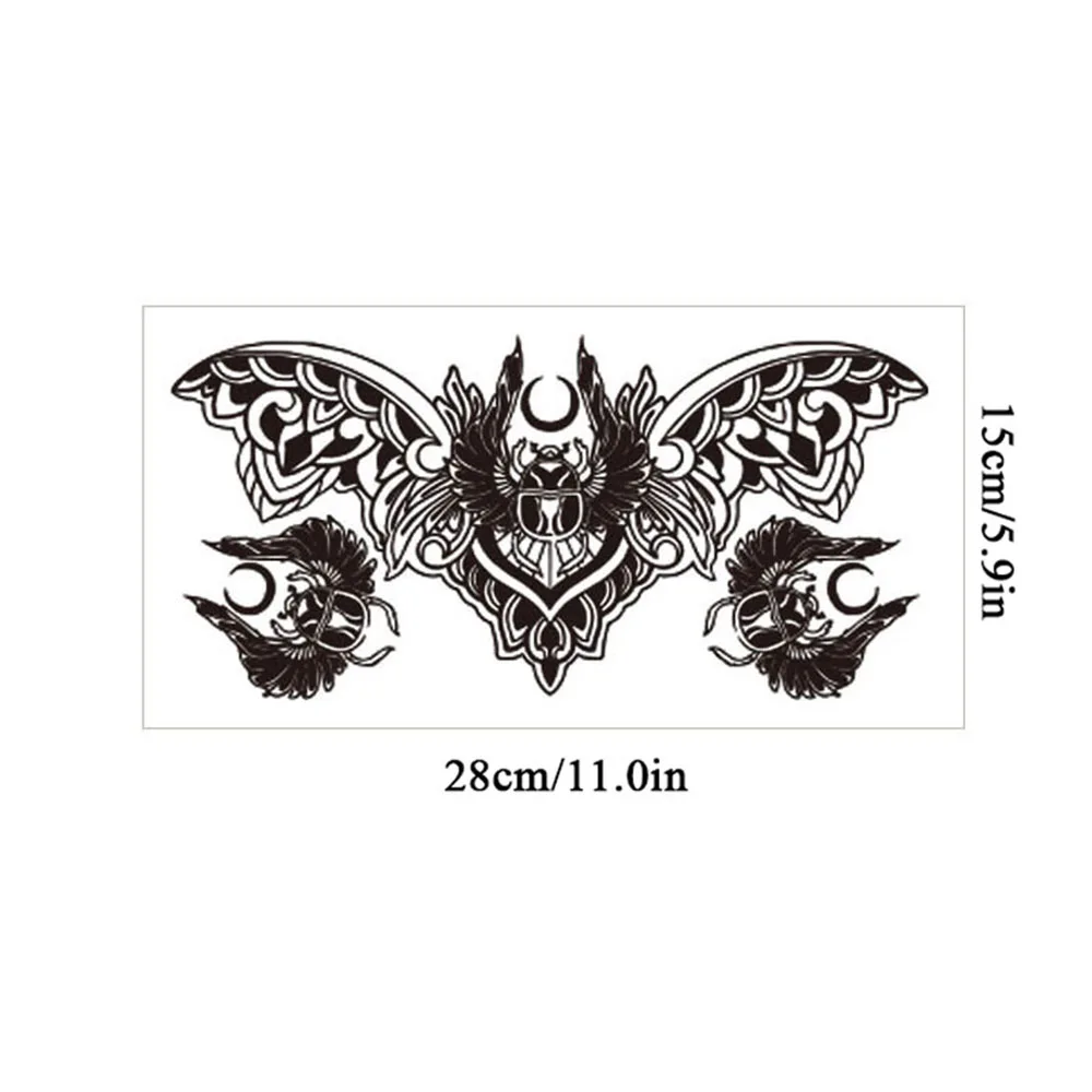 Multi-style Wings Large Temporary Tattoo For Men Back Chest Black Plant Juice Tattoo Sticker Waterproof Bady Art Fake Tattoos