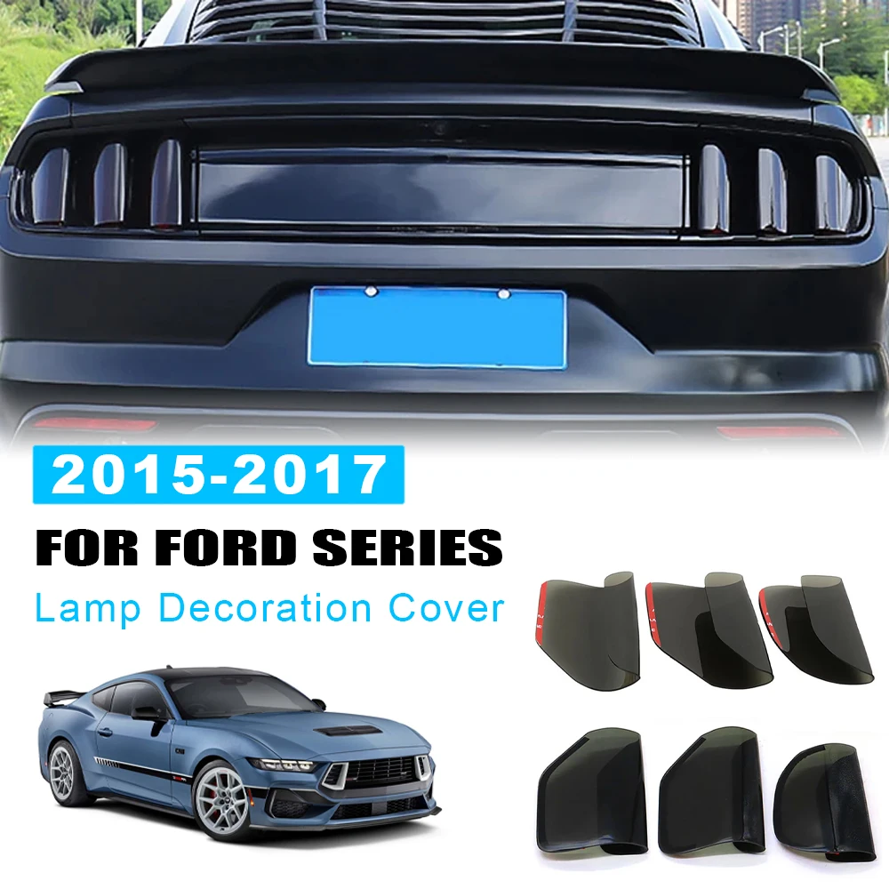 

6Pcs Rear Tail Light Shell Decorative Cover Taillight Lamp Guard Trim Frame Bezels Hood for Ford Mustang 2015-2017 2018-2023