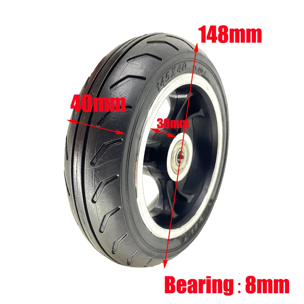 145x40 Wheel Solid Tire and Aluminum Alloy Rim for Foldable Carbon Fiber Electric Scooter 5.5-6 Inch Wheels Replacement Parts