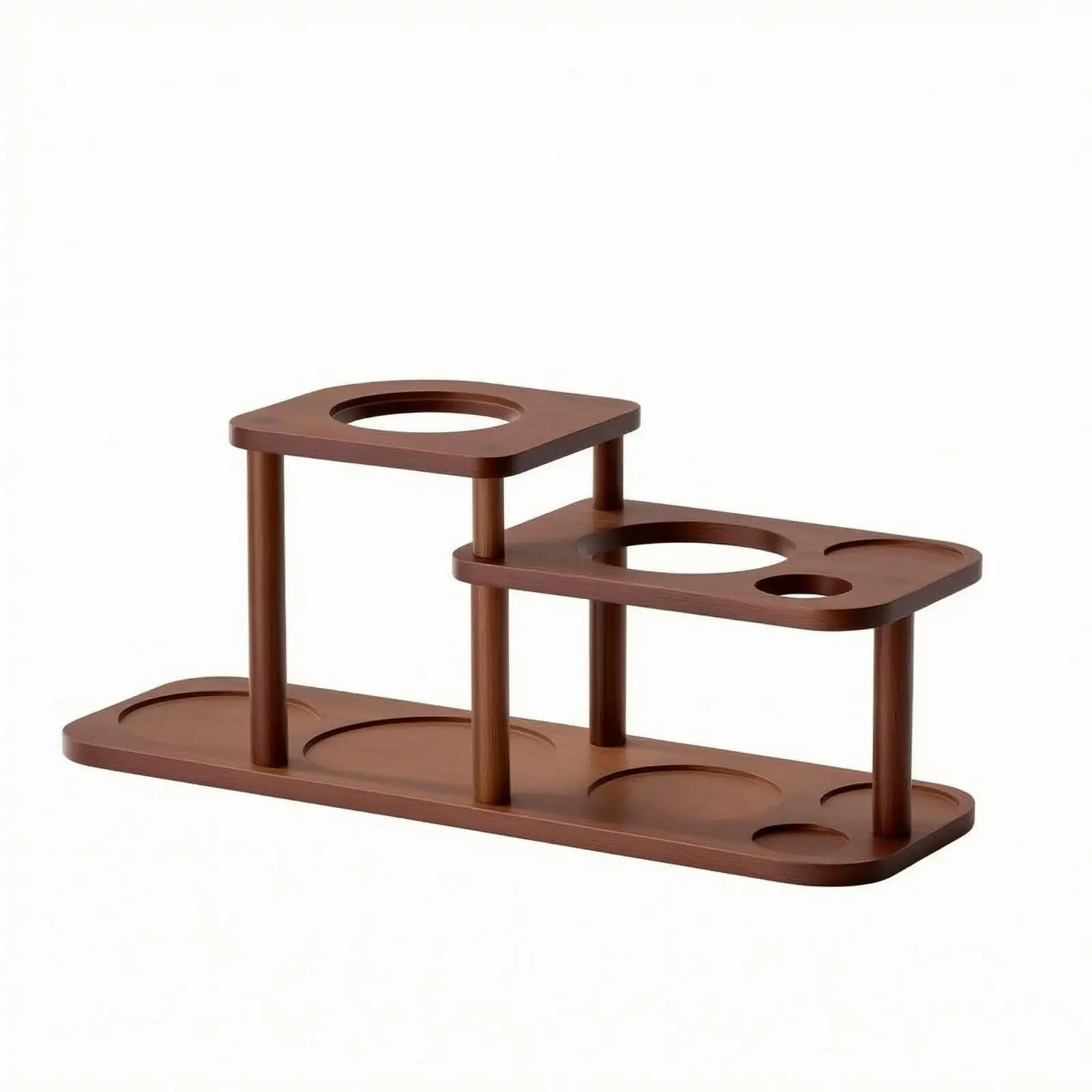 Minimal Style Coffee Machine Stand with Cup Holders Coffee Shelf Organizer for Home Office and Cafe