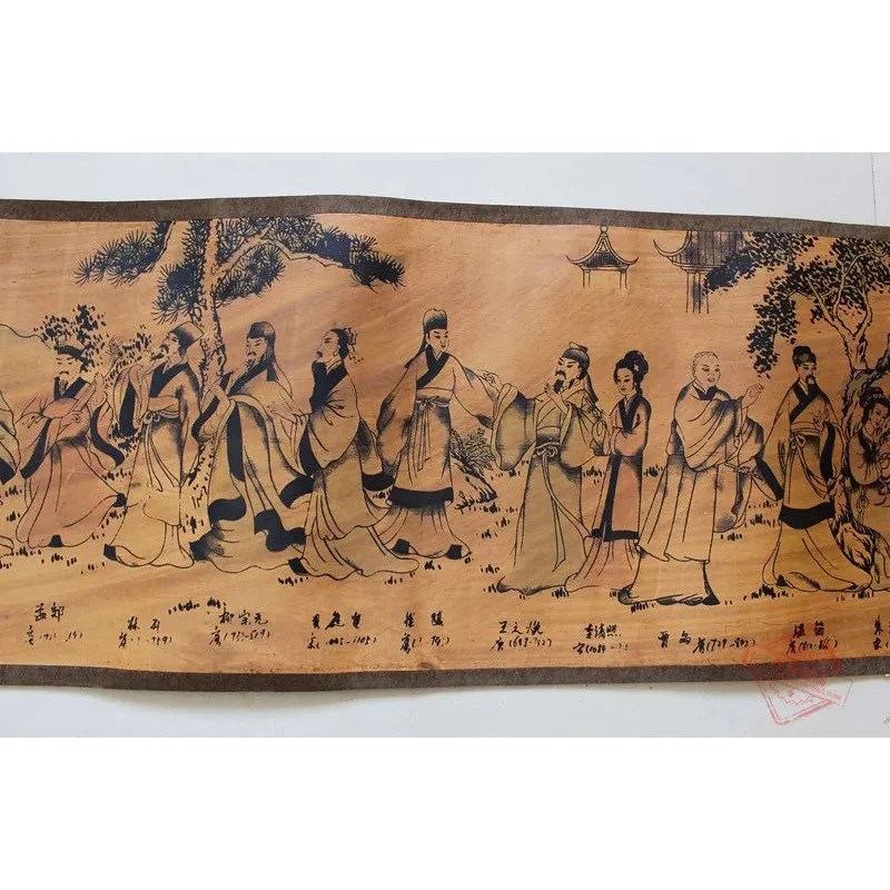 Rare Old Chinese  QingDyansty Scroll painting,Writers collectionAncient war,exquisite designs,Hand-carved,Ancient,free shipping