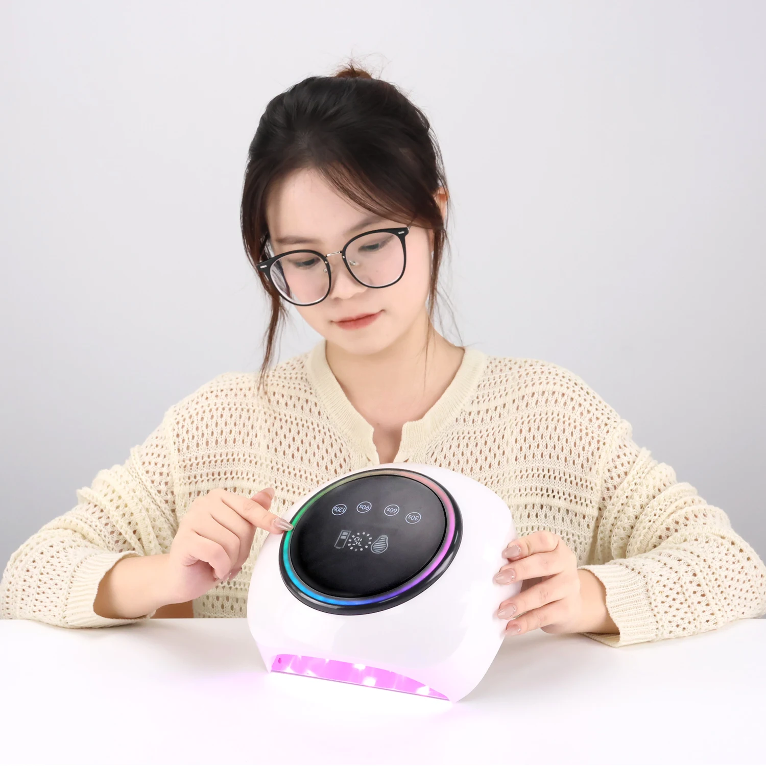 

High Power 98W RED Light LED Nail Lamp Heart Shape Gel UV Lamp Manicure Nail Polish Dryer Machine for Fast Drying All Gel Polish