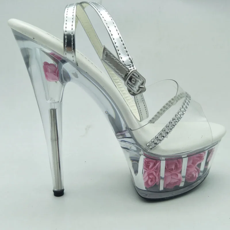 

LAIJIANJINXIA New 15CM/6inches PVC Upper Model Sexy Exotic High Heel Platform Party Women Sandals Pole Dance Shoes K196