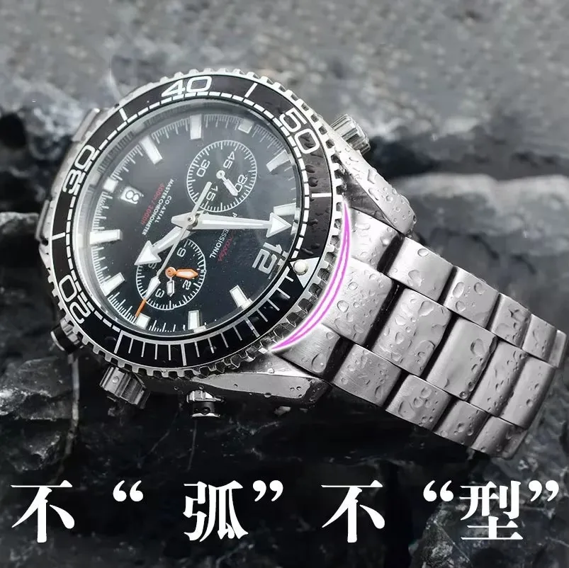 20 مللي متر جودة 316L الفضة الفولاذ المقاوم للصدأ أشرطة ساعات اليد حزام لأوميغا ساماستر speedmaster كوكب المحيط حزام ساعة #6