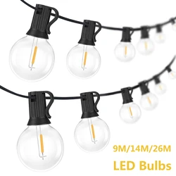 Guirnalda de luces LED G40 para exteriores, bombillas de plástico, lámpara de hadas para Calle, Patio, jardín, Patio trasero, Año Nuevo, navidad