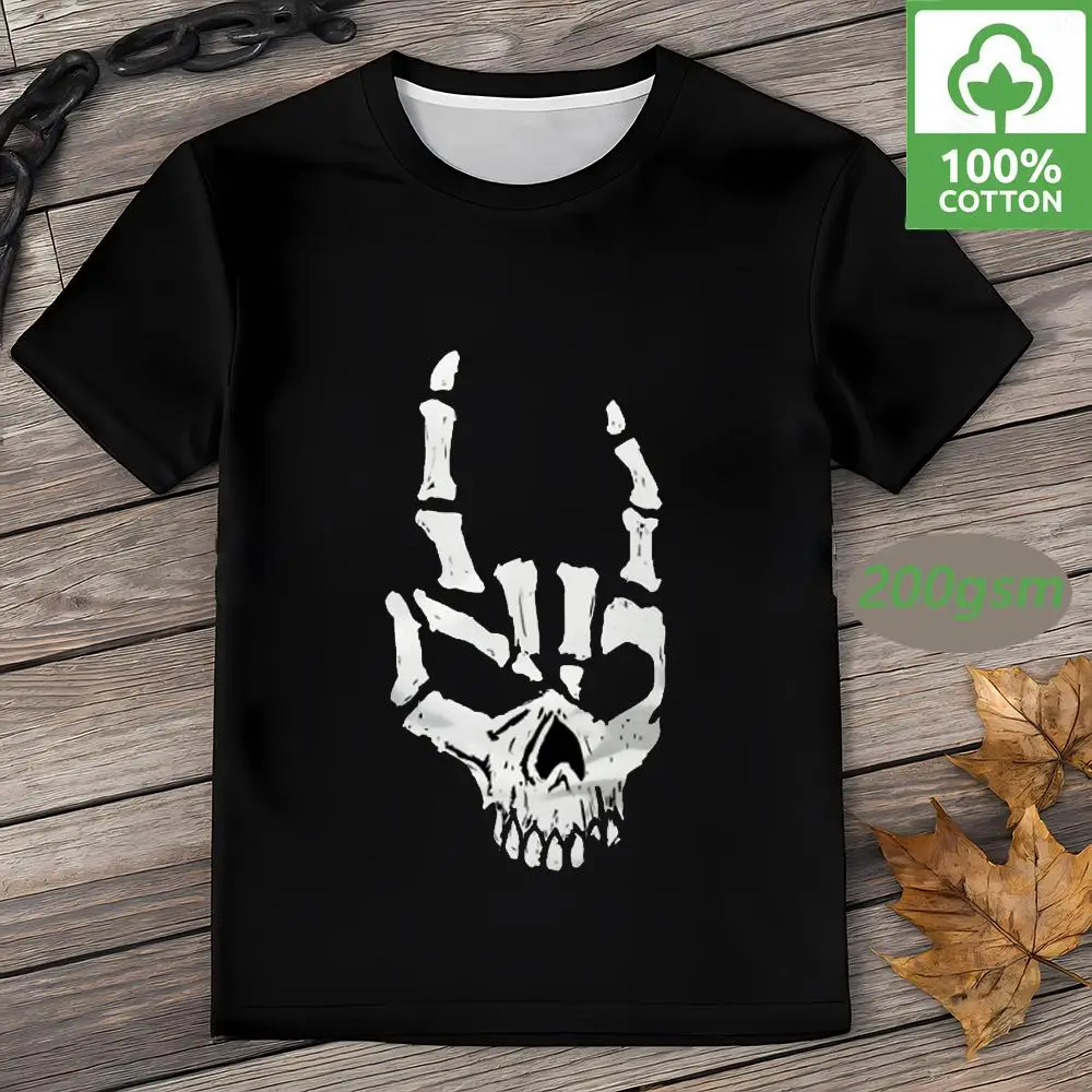 

New Men's Gothic Skull Graphic T-shirts Youth Oversized Personalized Y2K Clothes Unisex Streetwear Soft 100% Cotton Short Sleeve