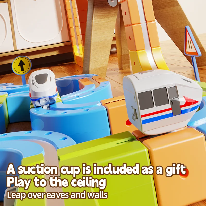 JCMO 어린이 매직 트랙 기차 전기 조립식 블록 자석 레일 자동차 미로 교육용 장난감 어린이 선물 신제품