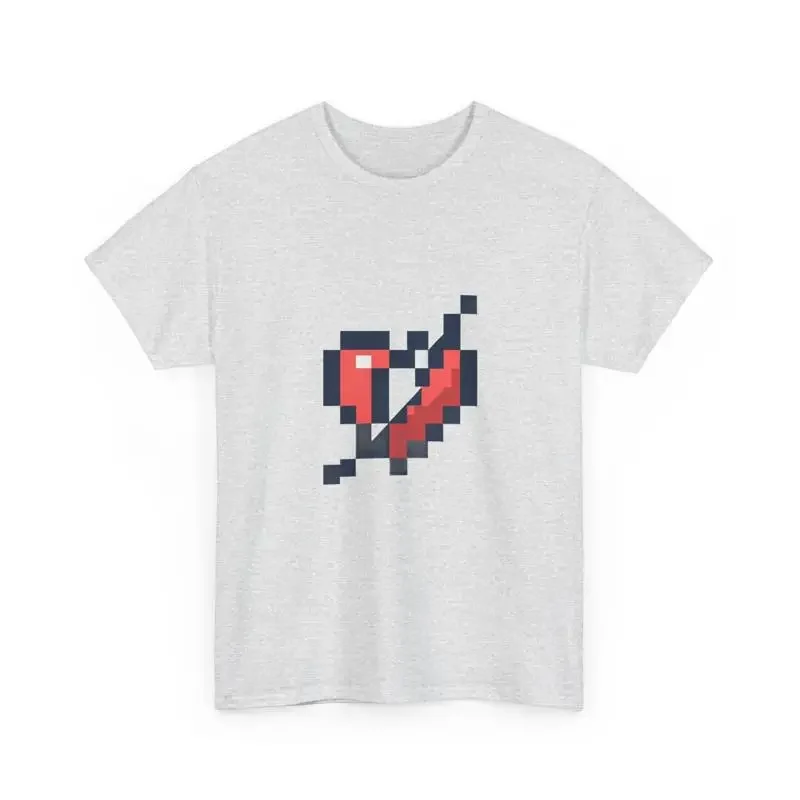 Retro Pixel Heart Lightning Bolt T Shirt Casual