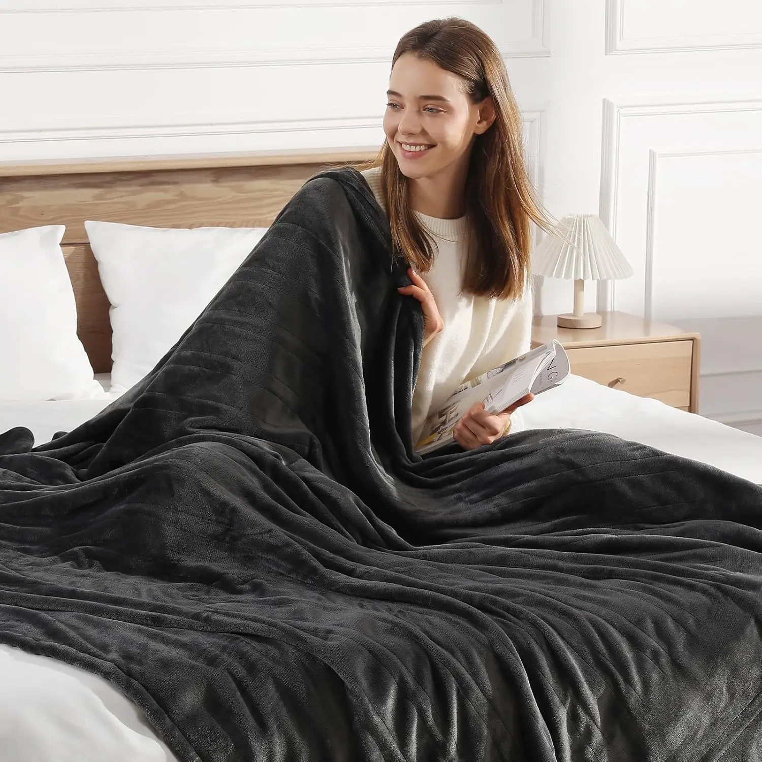 

Электрическое одеяло King Size с подогревом, 100''X90'', из мягкого фланеля, с двумя контроллерами, 5 уровней нагрева, автоматическое отключение