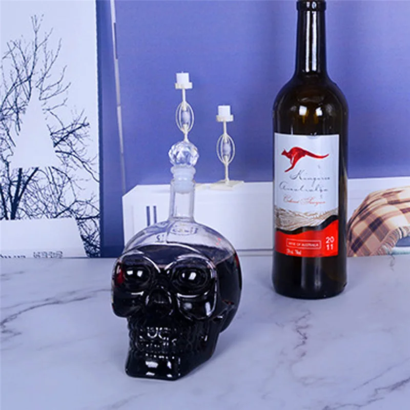 Creative Skull Head Decanter Crystal Bottle Vodka Wine Decanter Bottle Wine Glass Beer Glass Spirits Cup Whisky Water Glass Bar