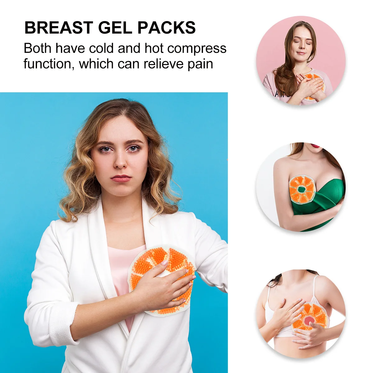 2 pçs pacotes de gel de mama pacote de gelo almofadas de enfermagem terapia quente fria amamentação alívio da dor reforço terapia almofadas