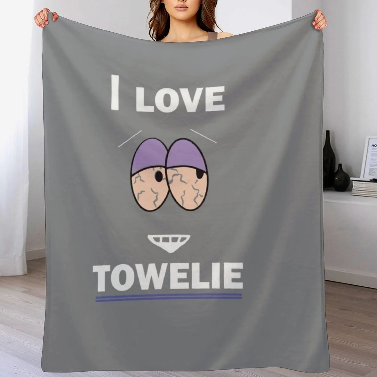 I Love Towelie South Park eyes Throw Blanket Cozy Napping Blanket Gift for Mom Dad