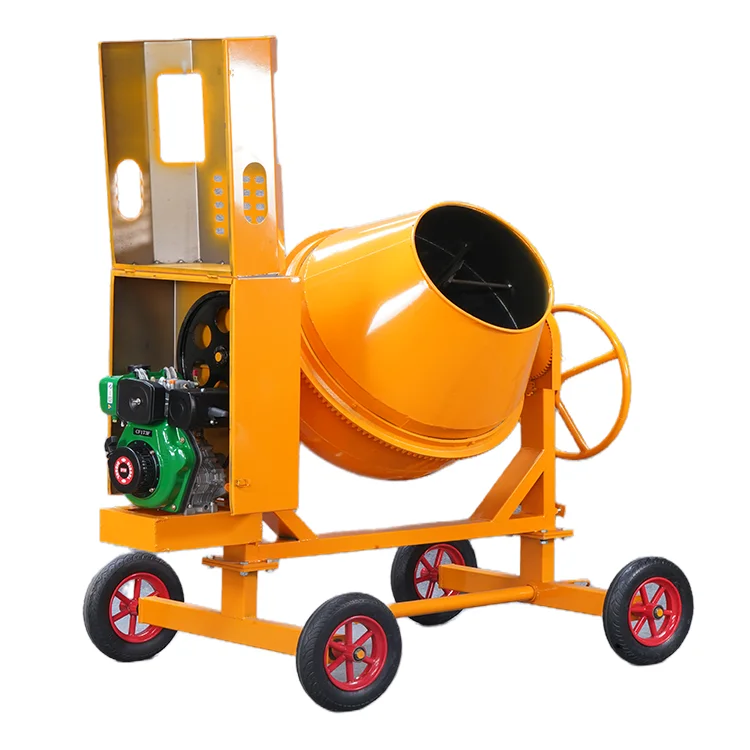 Heavy-duty Mini Concrete Mixer, Portable Mini Concrete Mixer, 500L Drum, Four-wheel Solid Tires