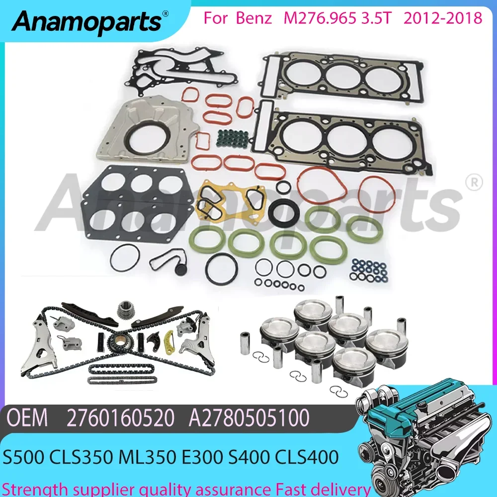 M276.965 3.5 L T Engine parts overhaul and reconstruction kit for 12-18 Benz S500 W166 ML350 E300 S400 CLS400 M276 2760160220