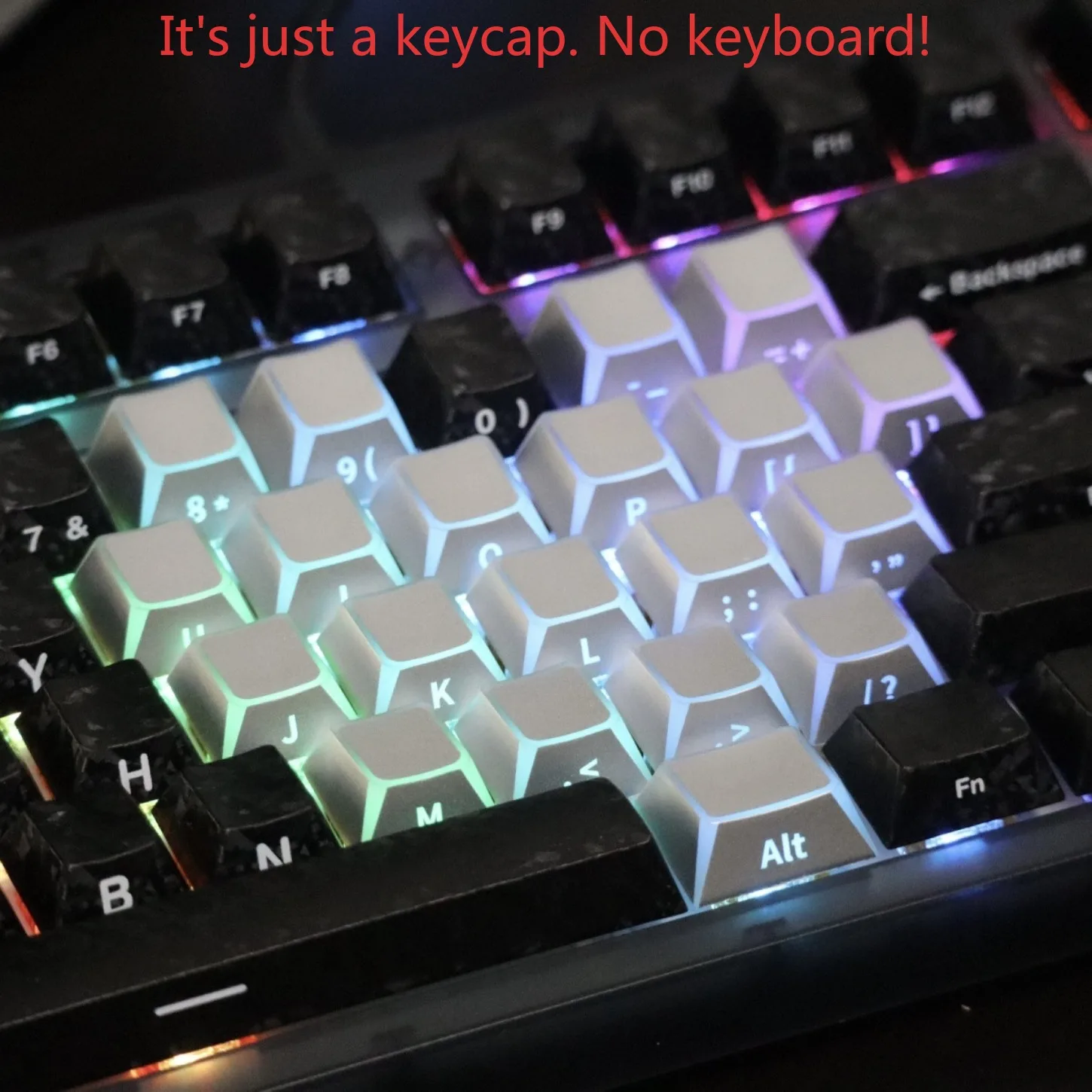Fold Love Cherry Keychain PC 21 Key Side Engraved Characters Transparent for Wooting Magnetic Shaft Mechanical Keyboard