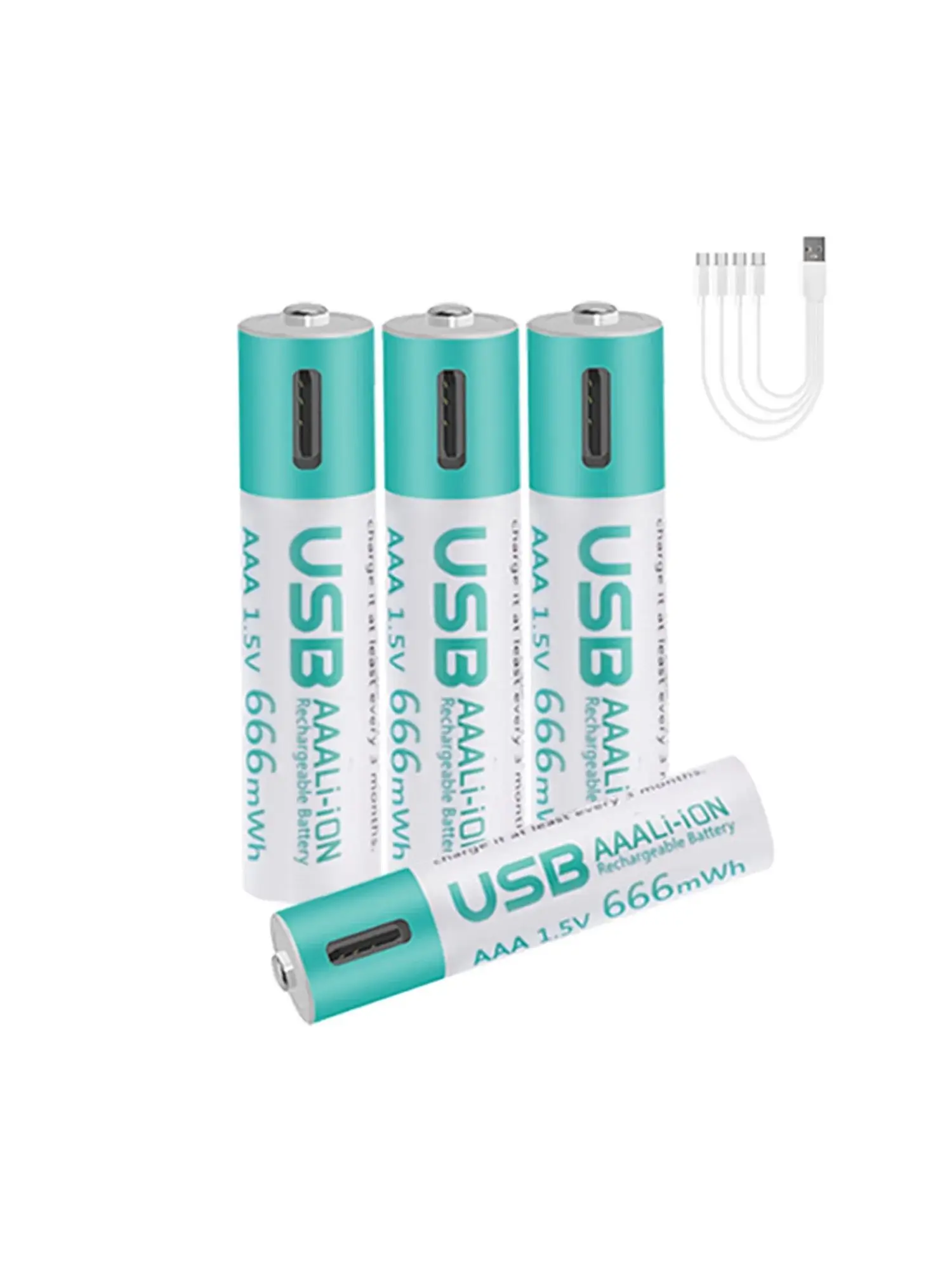 kuugro USB 1,5 V AAA oplaadbare lithium-ionbatterijen 666 mWh 1,5 V aaa Li-ionbatterij - afbeelding 2
