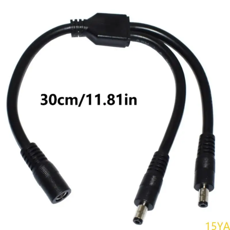 

15YA 30 см длиной DC5521 Удлинитель, 5.5x2,1 мм самки до 2xmale Connector Splitter Cable для наблюдения камер -маршруты.