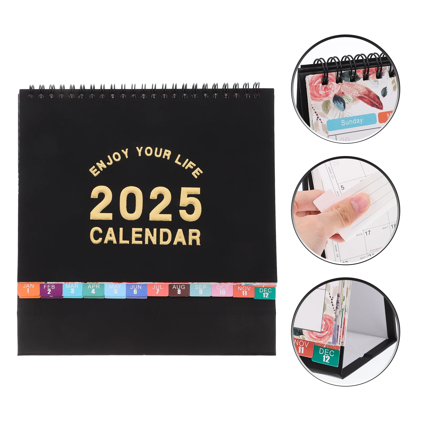 

English Version Desk Calendar Small Daily Paper Academic Block Office Big Birthday Planner Schedule Flipping Tent Yearly
