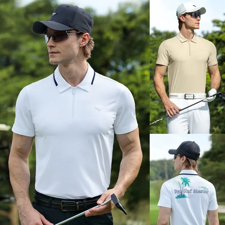 

PGM 2026 Golf Clothing Men's Short-sleeved T-shirt Summer Island Quick-drying Lapel Clothing Top Polo Shirt YF880