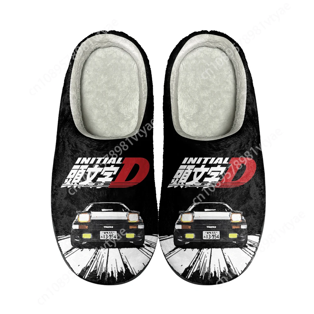 

Japanese Anime Initial D Home Cotton Custom Slippers Mens Womens Sandals Plush Rock Band Casual Keep Warm Shoes Thermal Slipper