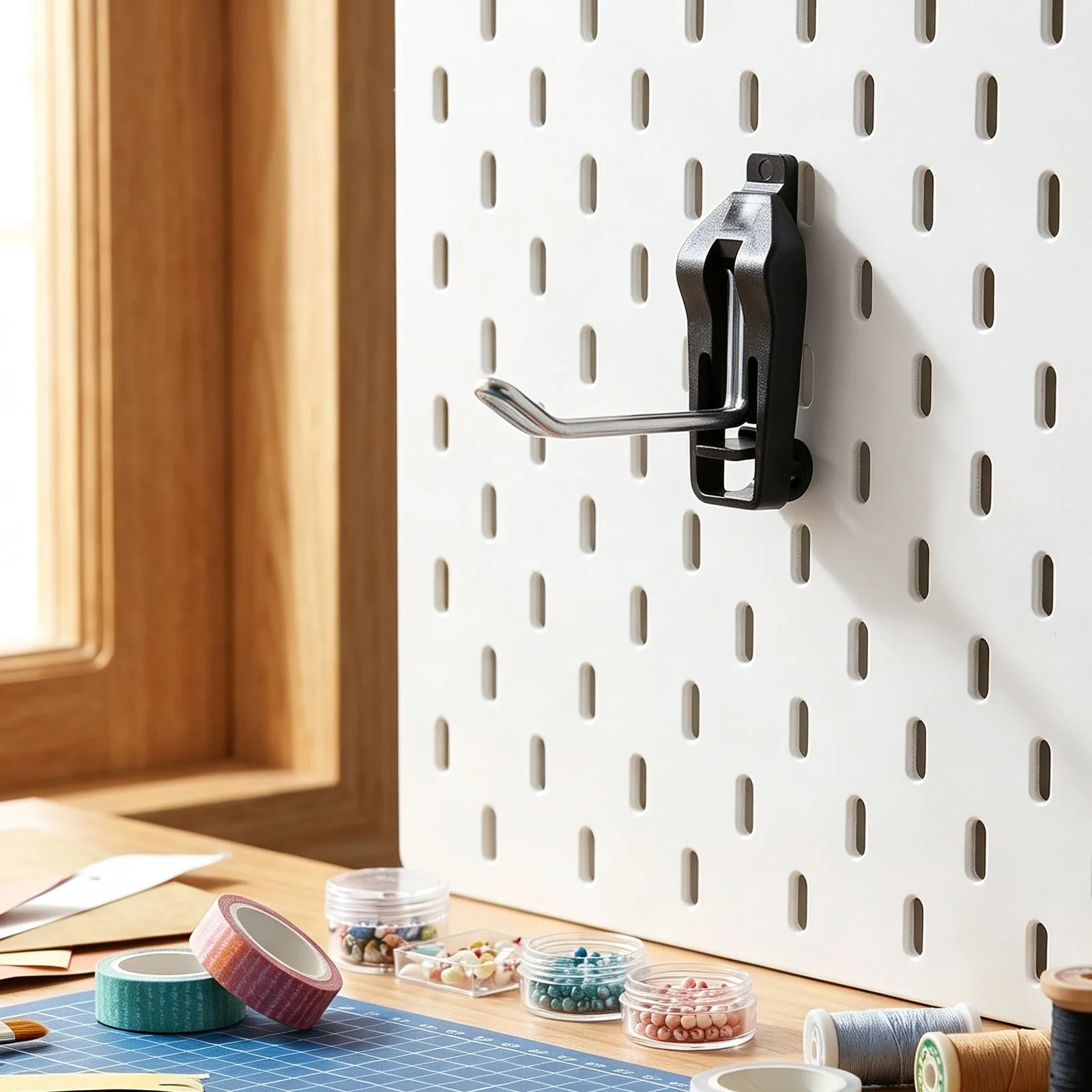 10Pcs Pegboard Hooks Heavy Duty Metal Peg Board Tool Holders for Garage Workshop Wall Organizer Slotted Shelf Hanging Hooks