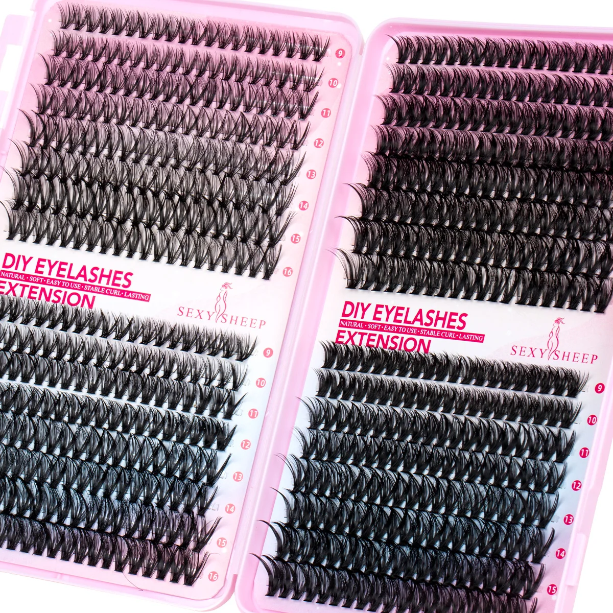 مجموعة مجموعات الرموش مع غراء تثبيت قوي لتقوم بها بنفسك طقم تمديد الرموش لاش السندات وختم ملاقط رمش قابلة لإعادة الاستخدام