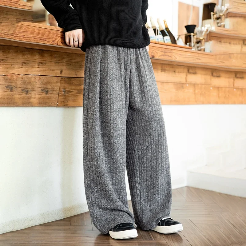 

TFETTERS Striped Men Casual Pants 2025 Autumn and Winter Fashion Loose SweatPants Men Elastic Waist Drawstring Design Man Pants