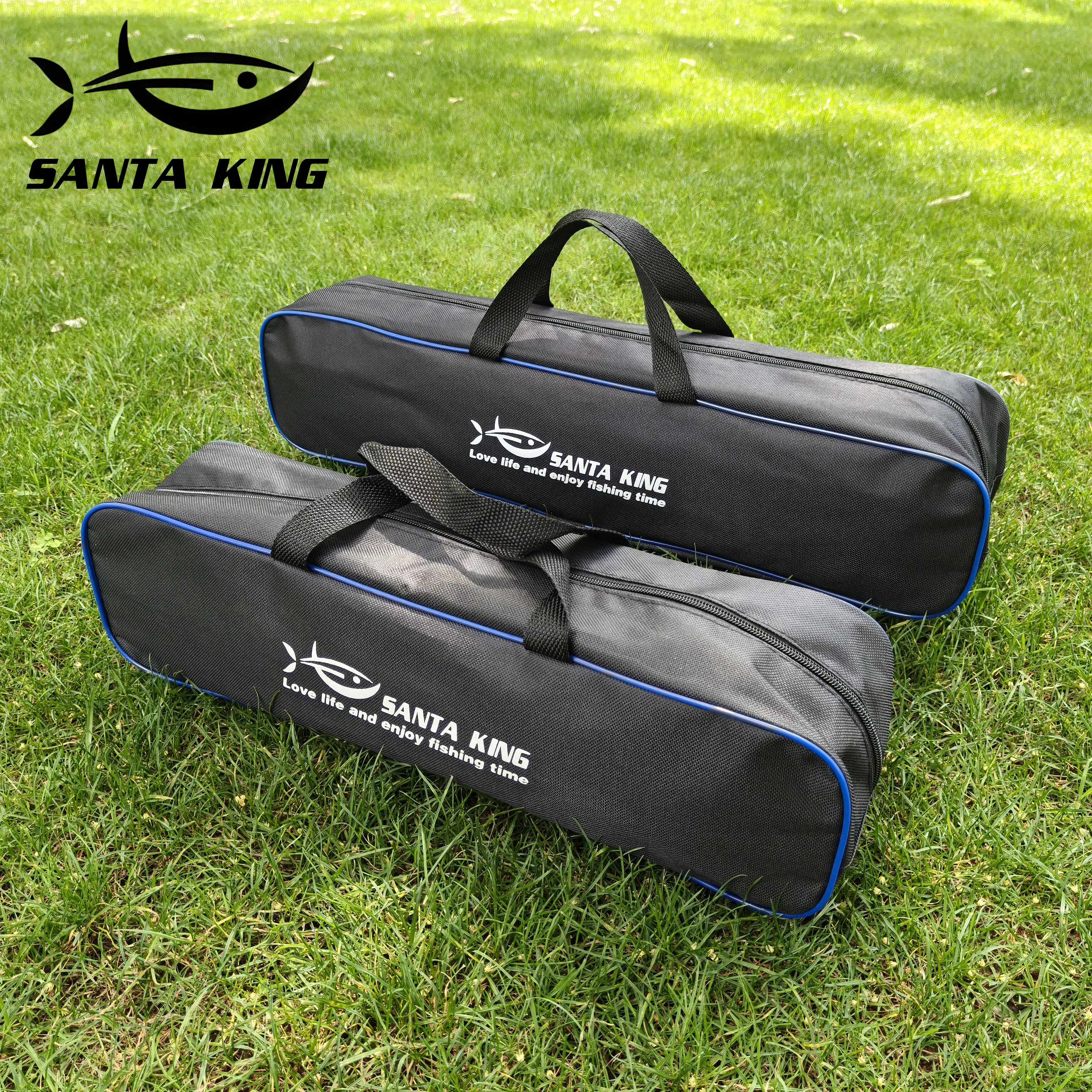 Bolsa de caña de pescar de 47cm/57cm, bolsa de aparejos de pesca de tela Oxford impermeable portátil de gran capacidad, pesca al aire libre