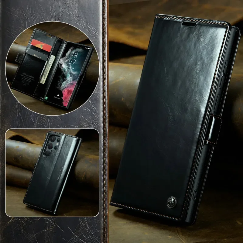 CaseMe 지갑 케이스 삼성 갤럭시 노트 10 플러스 20 스탠드 가죽 플립 커버 초박형 고급 전화 신용 카드 커버 케이스