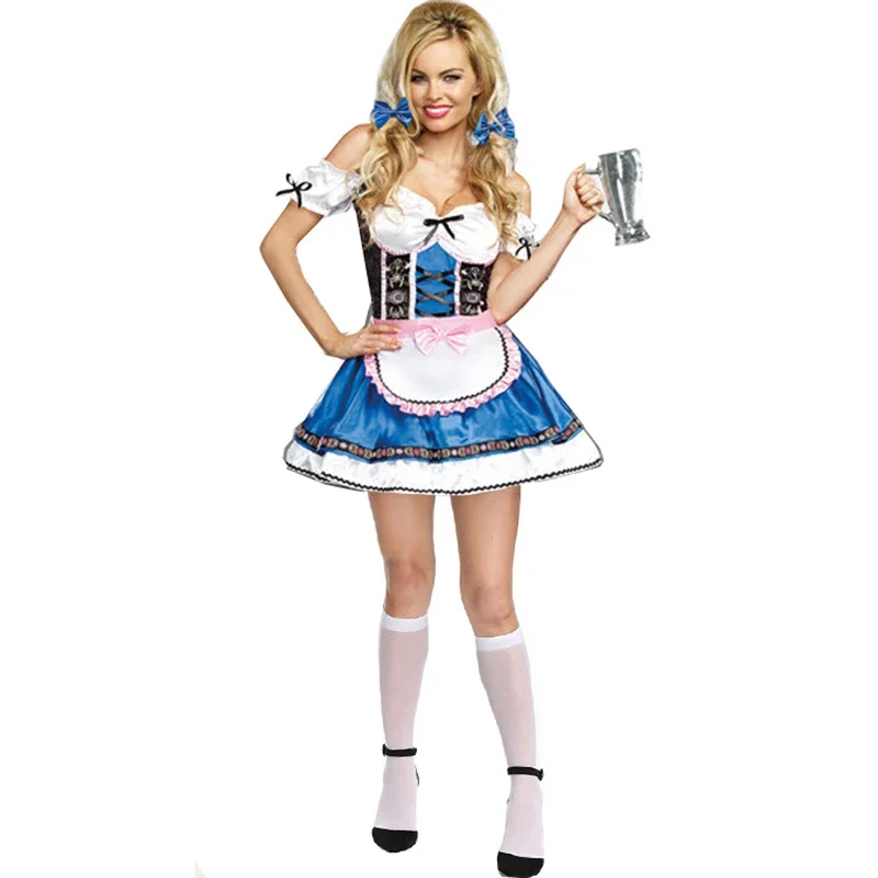 Traje feminino Oktoberfest Lenhosen, Traje tradicional da Oktoberfest da Baviera, Cerveja alemã Wench Cosplay