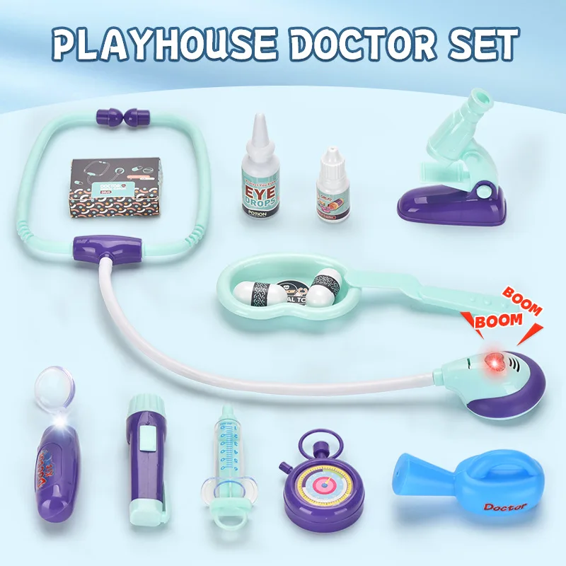 Kit médico para crianças, brinquedos para meninas, meninos, fingir jogar, casa, vestir-se, médico educacional, enfermeiras, fantasia, kit médico, dramatização