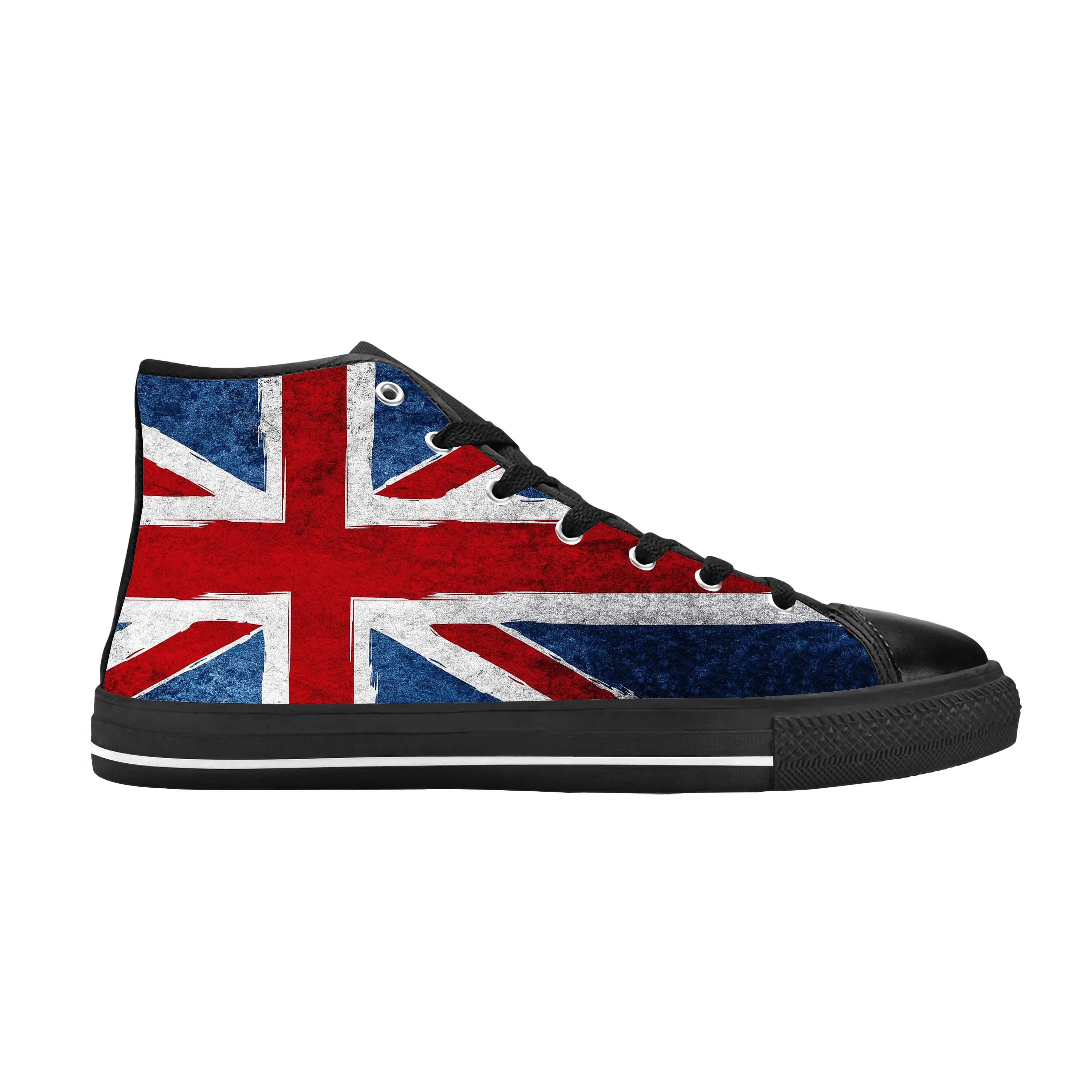 UK England Union Jack British Great Britain Flag Casual Cloth Shoes High Top Comfortable Breathable 3D Print Men Women Sneakers