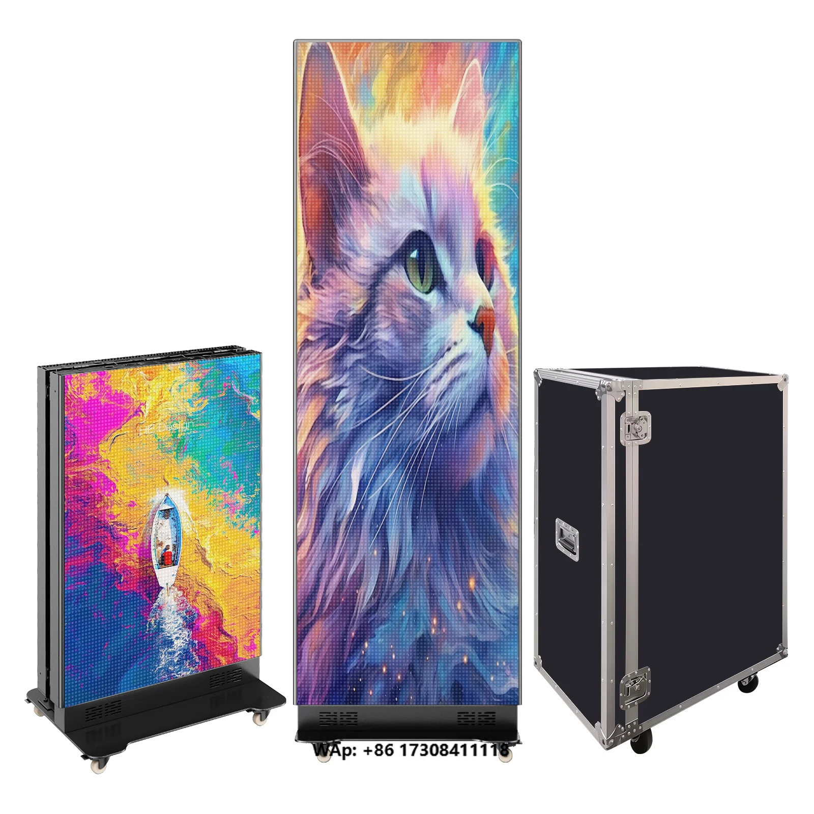 US Stock P1.86 LED Poster indoor Screen Display with flight case for Shopping Malls Event and shop Advertising