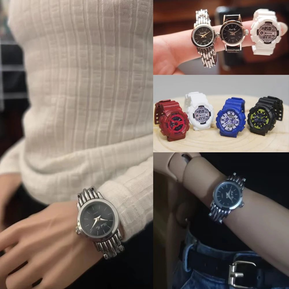 D04-B175 Children Handmade Toy BJD/SD Uncle Accessories White Black Red Blue Fashion Metal Strap Watch 1Pcs