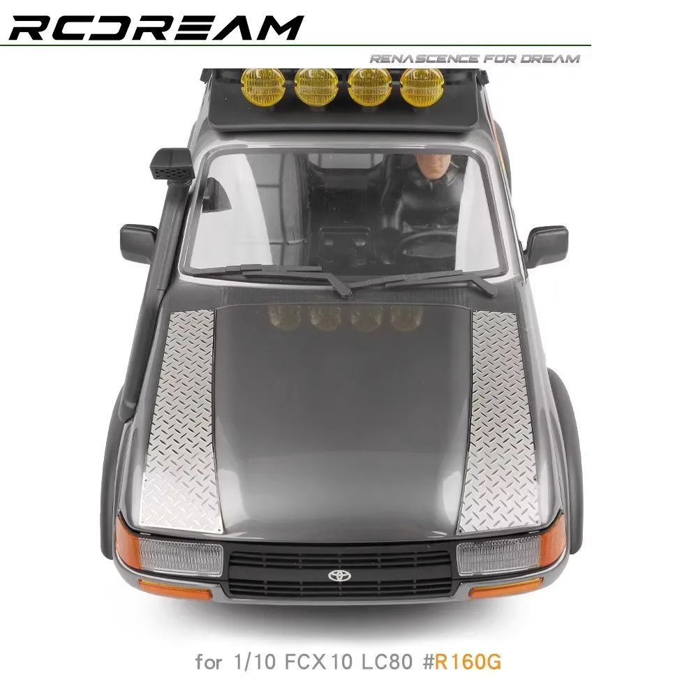 RCDream 1/10 FCX10 hood with anti slip plates on both sides for land patrol climbing vehicle simulation modification # R160G