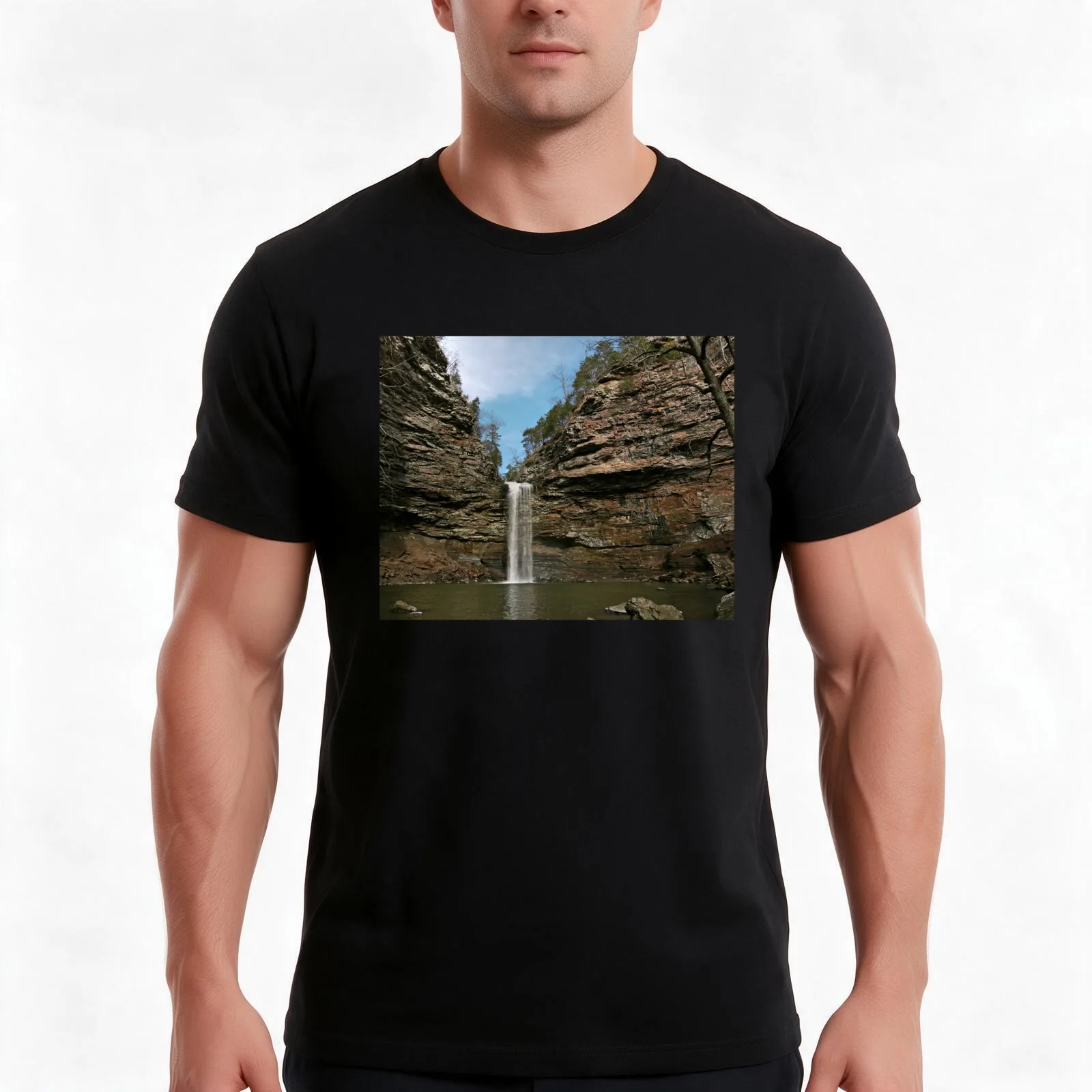 Cedar Creek Falls, Petit Jean T-Shirt, Summer Casual Cotton Tee, Oversized Streetwear Tops, Vintage Graphic Print, 100% Cotton