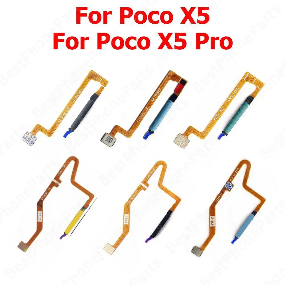

Гибкий кабель датчика отпечатков пальцев для Poco X5 Pro PocoX5 X5Pro, сканер отпечатков пальцев, кнопка «Домой», запасные части для мобильного телефона