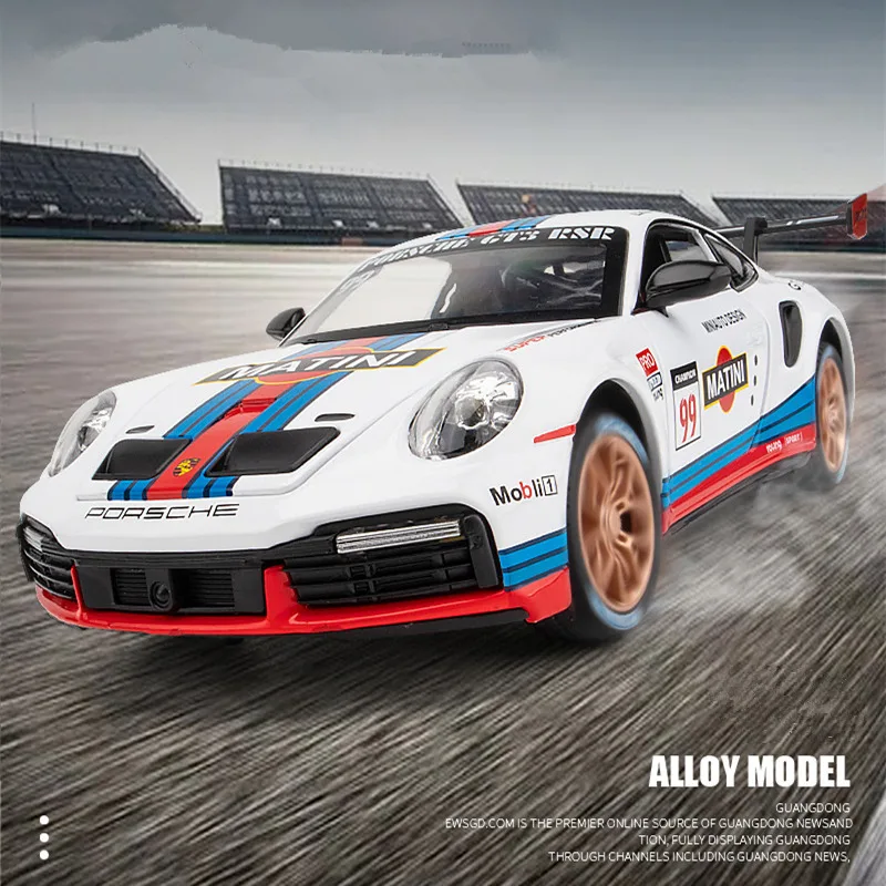 Porsches-coche de carreras de Metal para niños, modelo de coche deportivo de aleación, escala 1:32, 911, GT3 RSR Le Mans, colección de simulación, regalo