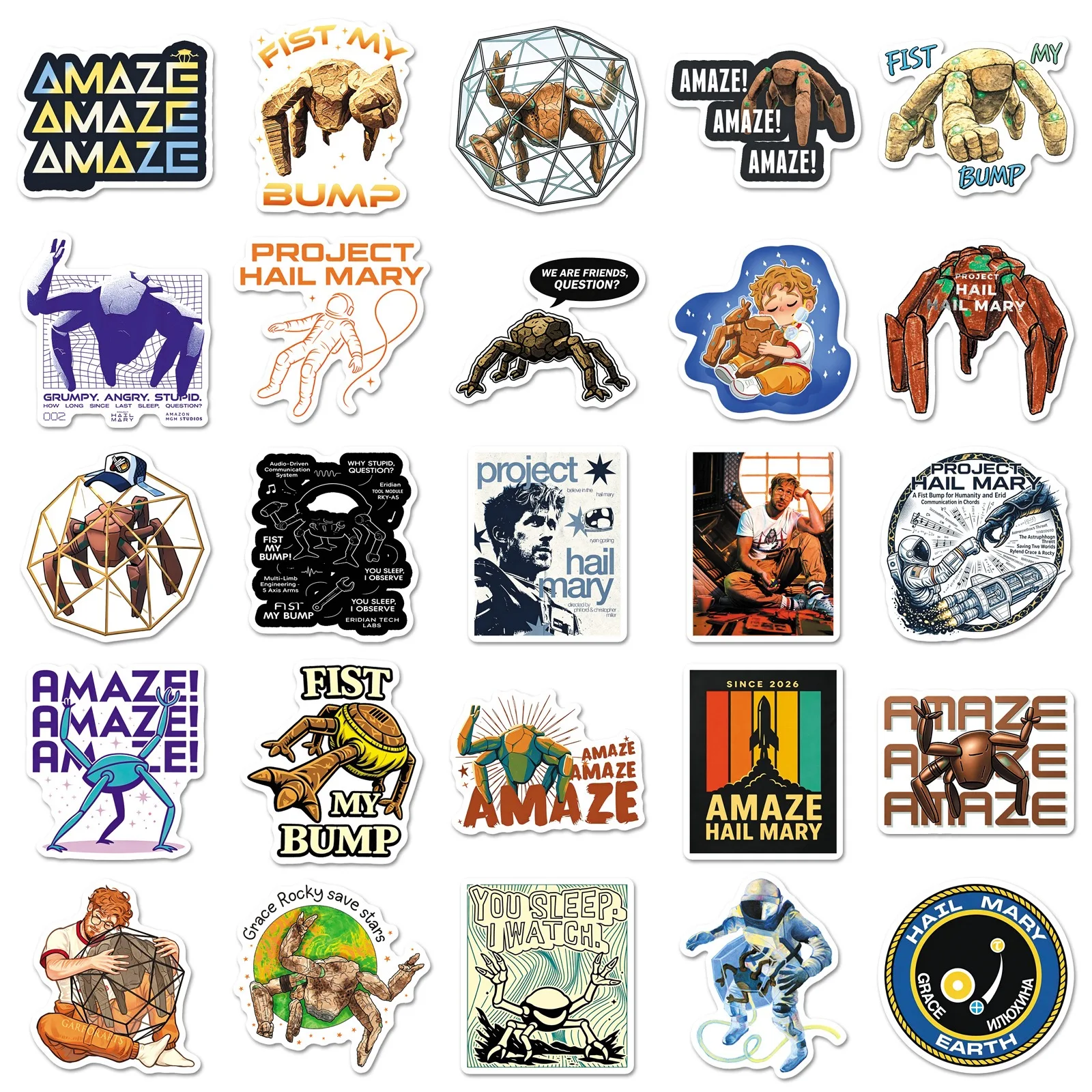 Picture 7: 50Pcs Project Hail Mary Stickers Decals For Laptop Scrapbook Luggage Guitar Helmet DIY Graffiti Aesthetic Stickers
