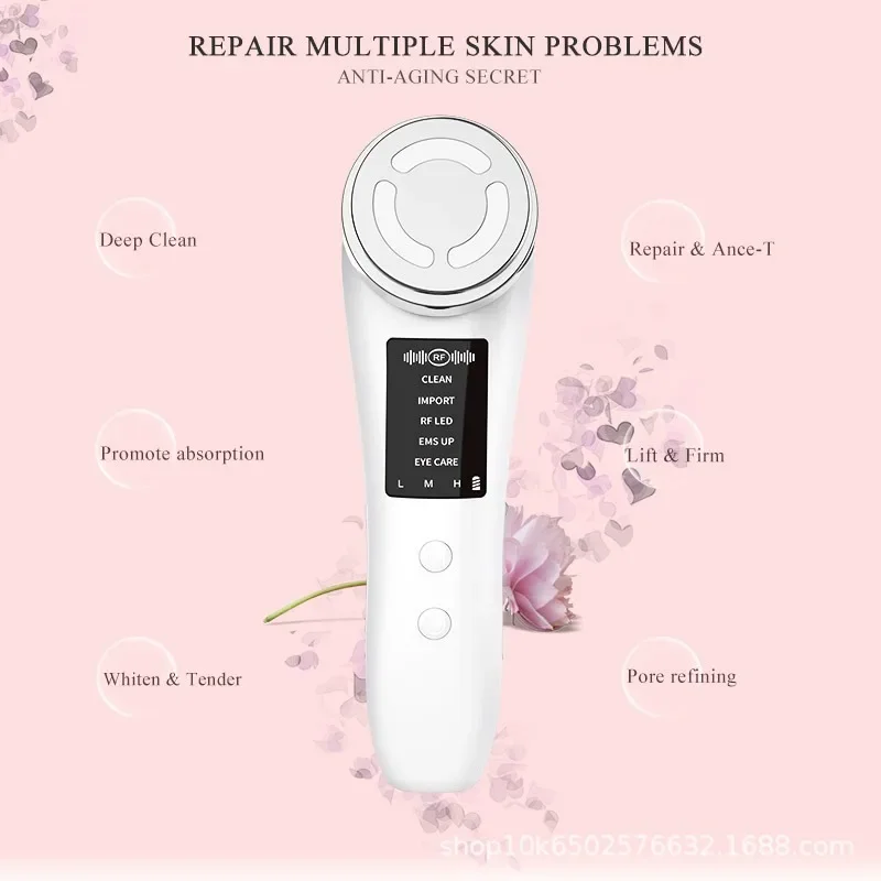 Facial Massager Red and Blue Light Rejuvenation Essence Import Instrument Facial Cleaning Export Face Thinning Beauty Instrument