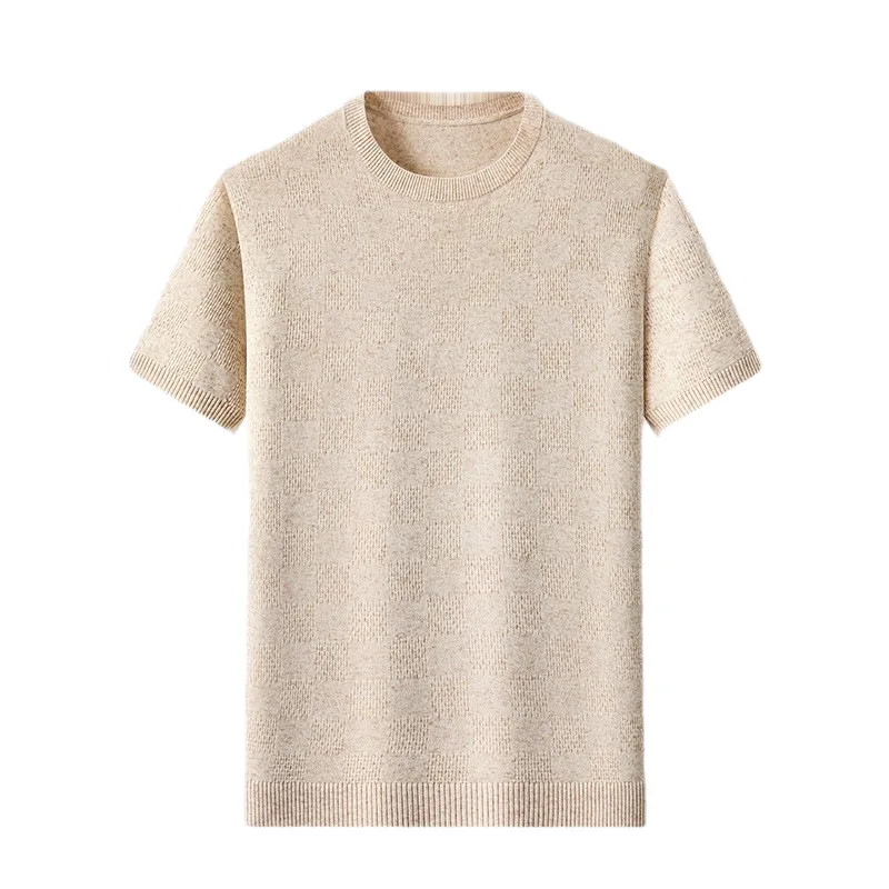 Linen Short-sleeved Men's 2026 New Solid Color Round Neck Skin-friendly and Comfortable Summer Men's T-shirt