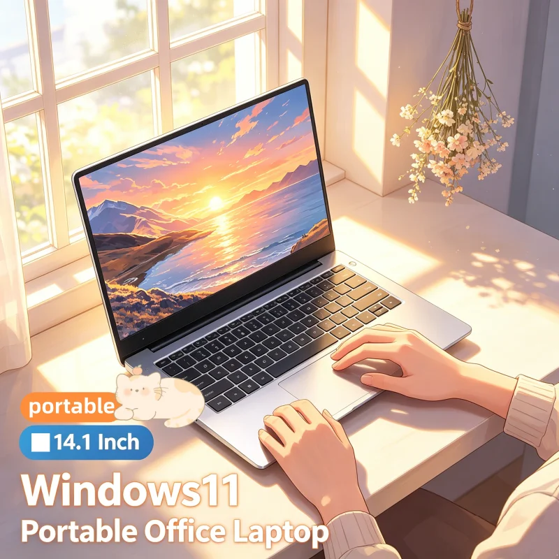 

2026 Modern All-Purpose Ultra Thin 14.1 Inch Office Notebook I9-9880H I7-8650U Win11 DDR4 16GB/32GB RAM 2TB SSD Portable Laptop