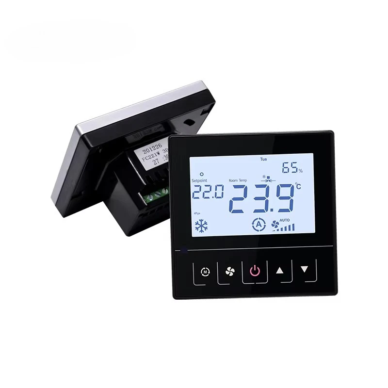 FC221-5DO Relay Control 3 Stage Fan Programmable Fan Coil Touch Screen Room Thermostat