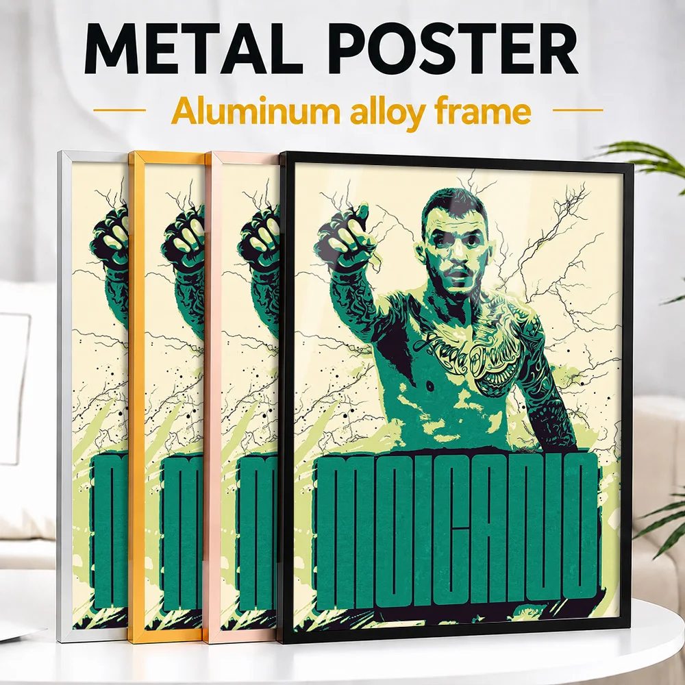 Renato Moicano MMA Framed Metal Poster Customized Stencil Style Wall Art For Training Studio And Reception, Martial Artist Gift