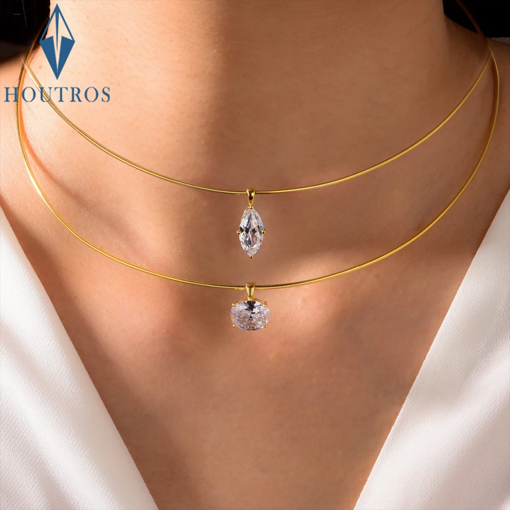 

Ожерелье-пасьянс из муассанита 2/3 карата для женщин, овальный/принцесса/груша/маркиза, бриллиантовый кулон, серебро 925 пробы, позолоченные ювелирные изделия 18 карат